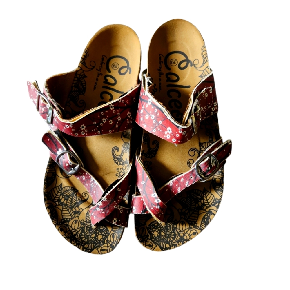 Calcio women's floral print slide on sandals